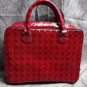 Estee Lauder Red Quilted Laptop Bag